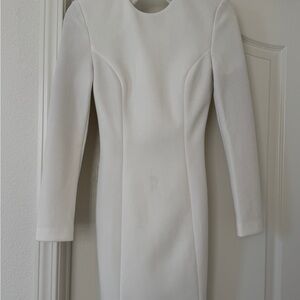 Chic Long Sleeve White Dress